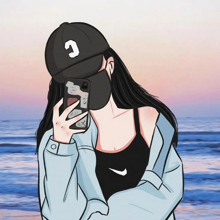 avatar nữ che mặt 22