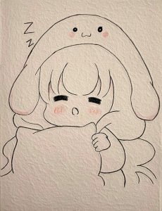 hinh ve anime nu don gian 1